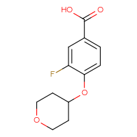 Chemical structure of 3-fluoro-4-(oxan-4-yloxy)benzoic acid - CSSB00005674410