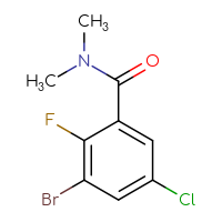 Chemical structure of 3-bromo-5-chloro-2-fluoro-N,N-dimethylbenzamide - CSSB01991536880