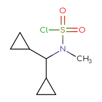 Chemical structure of N-(dicyclopropylmethyl)-N-methylsulfamoyl chloride - CSSB03552448841