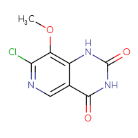 Chemical structure of 7-chloro-8-methoxy-1H,2H,3H,4H-pyrido[4,3-d]pyrimidine-2,4-dione - CSSB06738095041