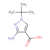 Chemical structure of 3-amino-1-tert-butyl-1H-pyrazole-4-carboxylic acid - CSSB02126852260