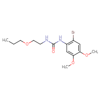 Chemical structure of 1-(2-bromo-4,5-dimethoxyphenyl)-3-(2-propoxyethyl)urea - CSSB15266306939