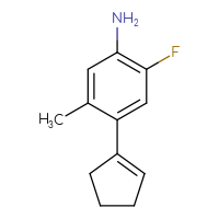 Chemical structure of 4-(cyclopent-1-en-1-yl)-2-fluoro-5-methylaniline - CSSB00014930663