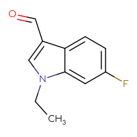 Chemical structure of 1-ethyl-6-fluoro-1H-indole-3-carbaldehyde - CSSB00009876743