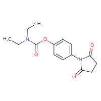 Chemical structure of 4-(2,5-dioxopyrrolidin-1-yl)phenyl N,N-diethylcarbamate - CSSB21432531513