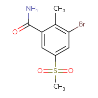 Chemical structure of 3-bromo-5-methanesulfonyl-2-methylbenzamide - CSSB01992612214