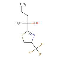 Chemical structure of 2-[4-(trifluoromethyl)-1,3-thiazol-2-yl]pentan-2-ol - CSSB02496577817