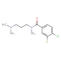 Chemical structure of 4-chloro-N-[3-(dimethylamino)propyl]-3-fluoro-N-methylbenzamide - CSSB02006270995