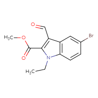 Chemical structure of methyl 5-bromo-1-ethyl-3-formyl-1H-indole-2-carboxylate - CSSB21291565996