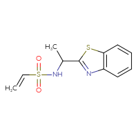 Chemical structure of N-[1-(1,3-benzothiazol-2-yl)ethyl]ethene-1-sulfonamide - CSSB21332102603