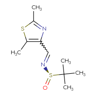 Chemical structure of (R)-N-[(2,5-dimethyl-1,3-thiazol-4-yl)methylidene]-2-methylpropane-2-sulfinamide - CSSB00156887990