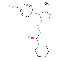 Chemical structure of 2-{[5-methyl-4-(4-methylphenyl)-4H-1,2,4-triazol-3-yl]sulfanyl}-1-(morpholin-4-yl)ethan-1-one - CSSB01388823248