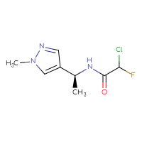 Chemical structure of 2-chloro-2-fluoro-N-[(1S)-1-(1-methyl-1H-pyrazol-4-yl)ethyl]acetamide - CSSB21332069866