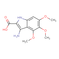 Chemical structure of 3-amino-4,5,6-trimethoxy-1H-indole-2-carboxylic acid - CSSB00025718615