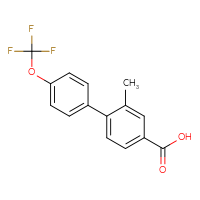 Chemical structure of 2-methyl-4'-(trifluoromethoxy)-[1,1'-biphenyl]-4-carboxylic acid - CSSB00102603779