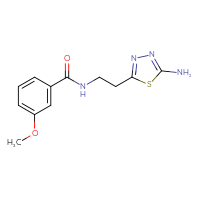 Chemical structure of N-[2-(5-amino-1,3,4-thiadiazol-2-yl)ethyl]-3-methoxybenzamide - CSSB00020597400