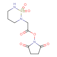 Chemical structure of 2,5-dioxopyrrolidin-1-yl 2-(1,1-dioxo-1λ⁶,2,6-thiadiazinan-2-yl)acetate - CSSB20270268989