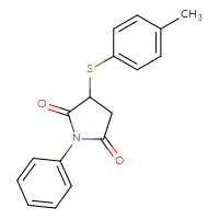 Chemical structure of 3-[(4-methylphenyl)sulfanyl]-1-phenylpyrrolidine-2,5-dione - CSSB00160246105