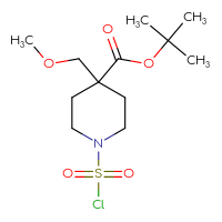Chemical structure of tert-butyl 1-(chlorosulfonyl)-4-(methoxymethyl)piperidine-4-carboxylate - CSSB21224766632
