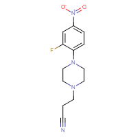 Chemical structure of 3-[4-(2-fluoro-4-nitrophenyl)piperazin-1-yl]propanenitrile - CSSB00104009655