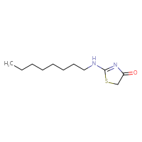 Chemical structure of 2-(octylamino)-4,5-dihydro-1,3-thiazol-4-one - CSSB00000010321