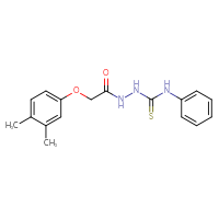 Chemical structure of 2-(3,4-dimethylphenoxy)-N-[(phenylcarbamothioyl)amino]acetamide - CSSB00105069445