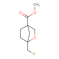 Chemical structure of methyl 1-(fluoromethyl)-2-oxabicyclo[2.2.1]heptane-4-carboxylate - CSSB02517473786