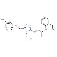 Chemical structure of 2-({4-ethyl-5-[(3-methylphenoxy)methyl]-4H-1,2,4-triazol-3-yl}sulfanyl)-N-(2-ethylphenyl)acetamide - CSSB00121647192