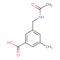 Chemical structure of 3-(acetamidomethyl)-5-methylbenzoic acid - CSSB14925545350