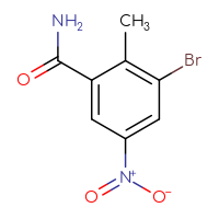 Chemical structure of 3-bromo-2-methyl-5-nitrobenzamide - CSSB00015527857