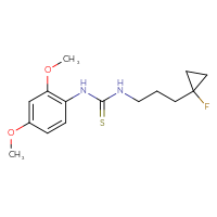 Chemical structure of 1-(2,4-dimethoxyphenyl)-3-[3-(1-fluorocyclopropyl)propyl]thiourea - CSSB21432509471