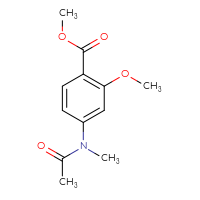 Chemical structure of methyl 2-methoxy-4-(N-methylacetamido)benzoate - CSSB21432530815