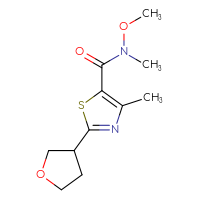 Chemical structure of N-methoxy-N,4-dimethyl-2-(oxolan-3-yl)-1,3-thiazole-5-carboxamide - CSSB00152844621