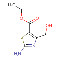 Chemical structure of ethyl 2-amino-4-(hydroxymethyl)-1,3-thiazole-5-carboxylate - CSSB00010567986