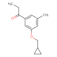 Chemical structure of 1-[3-(cyclopropylmethoxy)-5-methylphenyl]propan-1-one - CSSB21103686555