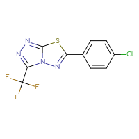 Chemical structure of 6-(4-chlorophenyl)-3-(trifluoromethyl)-[1,2,4]triazolo[3,4-b][1,3,4]thiadiazole - CSSB00121606463