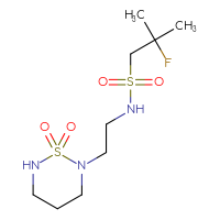 Chemical structure of N-[2-(1,1-dioxo-1λ⁶,2,6-thiadiazinan-2-yl)ethyl]-2-fluoro-2-methylpropane-1-sulfonamide - CSMB14846400206
