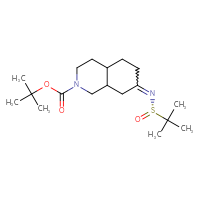 Chemical structure of tert-butyl 7-{[(S)-2-methylpropane-2-sulfinyl]imino}-decahydroisoquinoline-2-carboxylate - CSSB21332860054