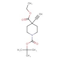 Chemical structure of 1-tert-butyl 4-ethyl 4-ethynylpiperidine-1,4-dicarboxylate - CSSB06640111474