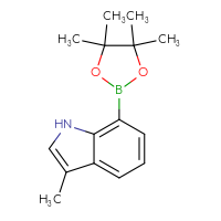 Chemical structure of 3-methyl-7-(4,4,5,5-tetramethyl-1,3,2-dioxaborolan-2-yl)-1H-indole - CSSB00010199776