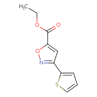 Chemical structure of ethyl 3-(thiophen-2-yl)-1,2-oxazole-5-carboxylate - CSSB00040130812