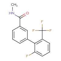 Chemical structure of 2'-fluoro-N-methyl-6'-(trifluoromethyl)-[1,1'-biphenyl]-3-carboxamide - CSSB06584422117
