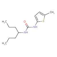 Chemical structure of 3-(heptan-4-yl)-1-(5-methylthiophen-2-yl)urea - CSSB15034170885