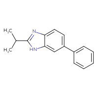 Chemical structure of 6-phenyl-2-(propan-2-yl)-1H-1,3-benzodiazole - CSSB06741686704