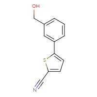 Chemical structure of 5-[3-(hydroxymethyl)phenyl]thiophene-2-carbonitrile - CSSB00010259498