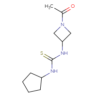 Chemical structure of 3-(1-acetylazetidin-3-yl)-1-cyclopentylthiourea - CSSB00115528351
