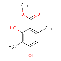 Chemical structure of methyl 2,4-dihydroxy-3,6-dimethylbenzoate - CSSB00000017561