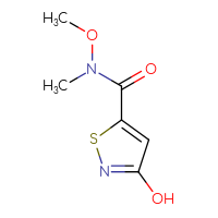 Chemical structure of 3-hydroxy-N-methoxy-N-methyl-1,2-thiazole-5-carboxamide - CSSB21151594047