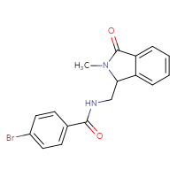 Chemical structure of 4-bromo-N-[(2-methyl-3-oxo-2,3-dihydro-1H-isoindol-1-yl)methyl]benzamide - CSSB02121696086