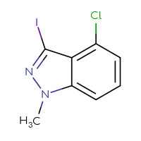 Chemical structure of 4-chloro-3-iodo-1-methyl-1H-indazole - CSSB00000123021